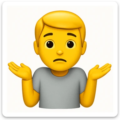 yellow boy light grey shirt shrugging emoji sticker