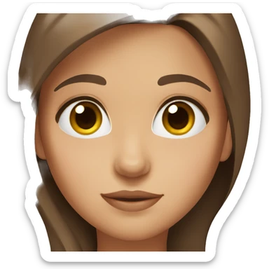girl with long brown hair and brown eyes and long lashes sticker