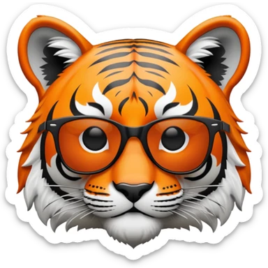 tiger head with dark lens wayfarer sunglasses sticker