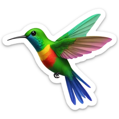 Colibrí de colores volando sticker