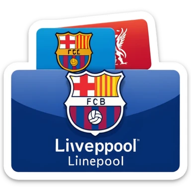 Real, Barcelona and liverpool logos in the shopping card  sticker