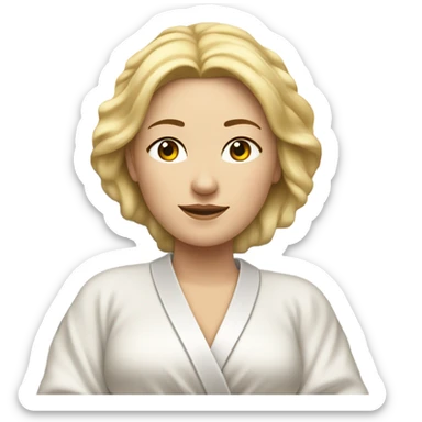 White skin Blonde woman relaxed spa sticker