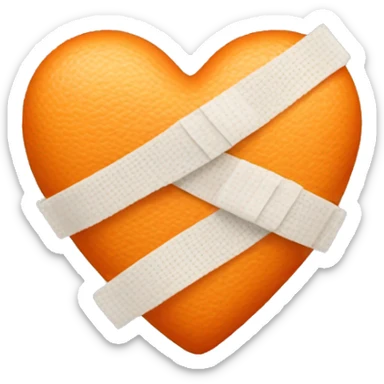 light orange heart with bandages sticker
