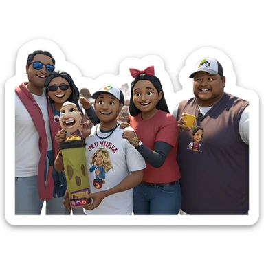 friends enjoying a sunny day sticker