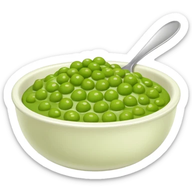 mushy peas in a simple white bowl sticker
