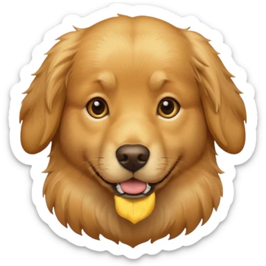 A realistic looking golden retriever. sticker