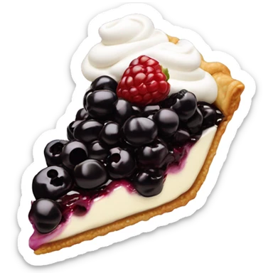slice of blackberry pie with a dollop of whip cream  sticker