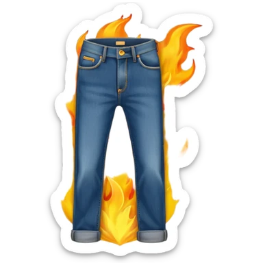 jeans on fire sticker