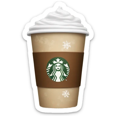 brown starbucks cup with winter pattern sticker