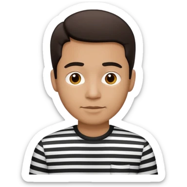 Man with black Striped Shirt not t shirt sticker