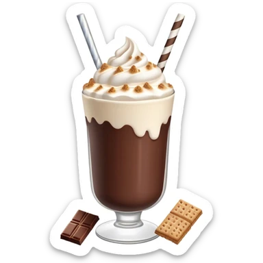 3D smores dark chocolate milkshake  sticker