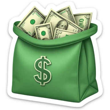 dollars in the bag sticker