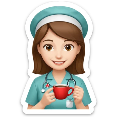 nurse holding drink sticker