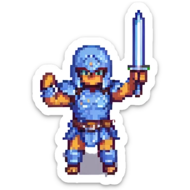 warrior in a winning pose sticker