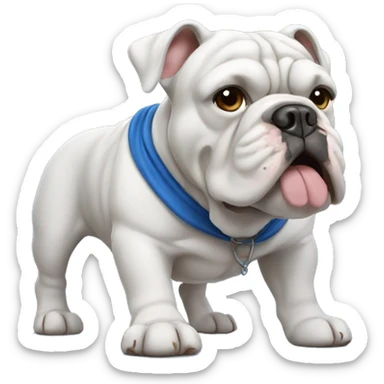 Old english bulldog in blue sticker