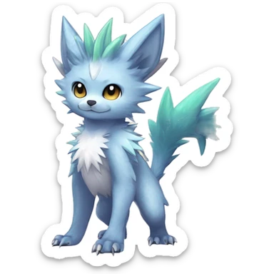 Anthro Scalie Spiky Cool Edgy Magical Shiny Colorful Pastel Sparkle Kemono-style Chibi Fantasy-Animal-Fakémon-Pokémon-Hybrid Fur Sona Aesthetic Full Body sticker