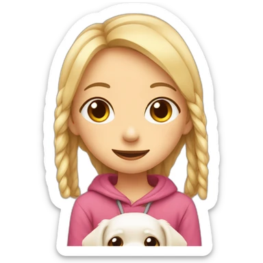 Maltipu sitting on a girl’s shoulder sticker