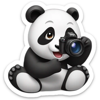 Panda taking pictures  sticker