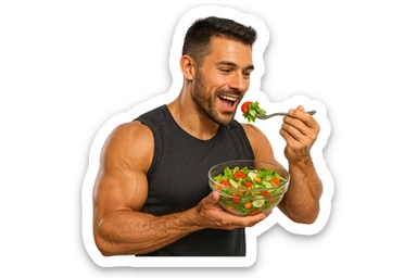 UOMO FITNESS CHE MANGIA INSALATA sticker