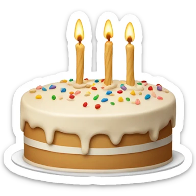 Beige and white birthday cake sticker