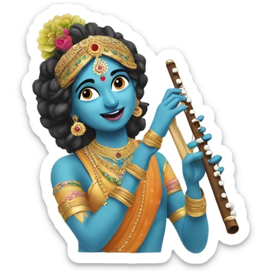 Radha krishna with flute sticker