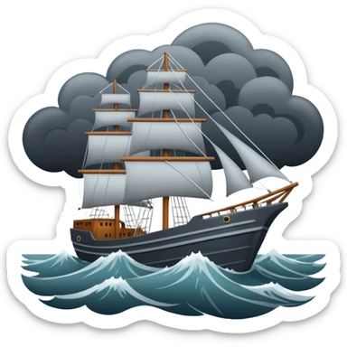 Velero navegando en tormenta sticker