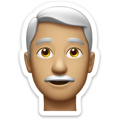 human with squinted eyes sticker