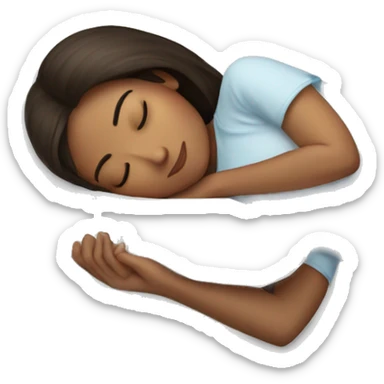 brunette girl sleeping on white pillow sticker