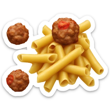 macaroni with tomato and meatballs sticker