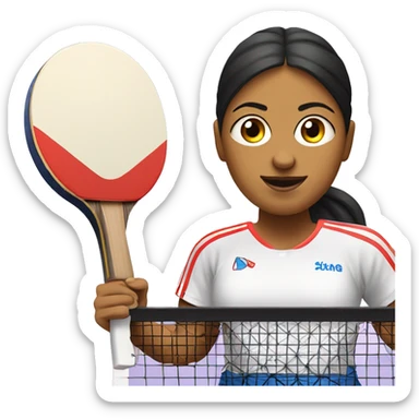 deportista mujer de ping pong con una protesis en la pierna derecha, no tiene un pie derecho sticker