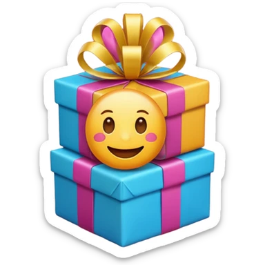 Emoji opening present
 sticker
