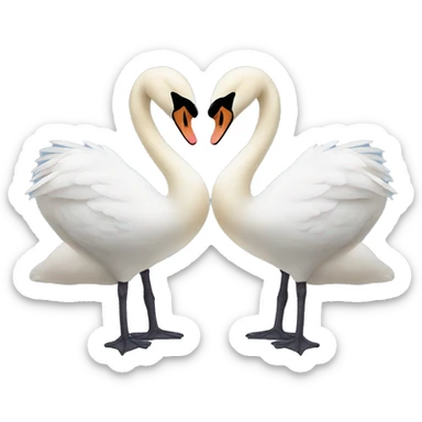 Two swans making a heart together sticker
