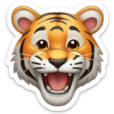 cute smiling tiger sticker