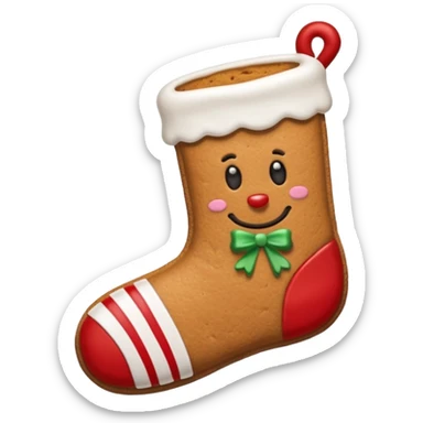 gingerbread cookie in chritmast sock shape sticker