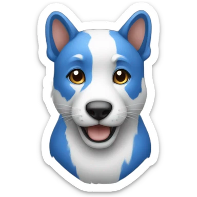 animal blue-white checkerboard color sticker