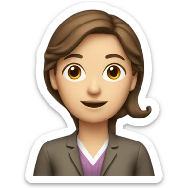 brown hair school teacher sticker