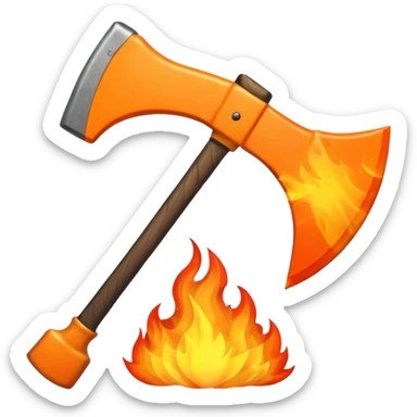 axe on fire sticker
