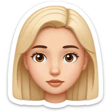 simple and expressive emoji of a girl sticker