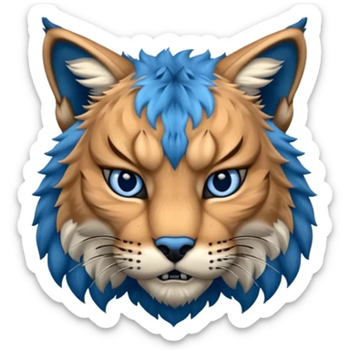 Tête de lynx : très très très féroce et très méchant et tout bleu sticker
