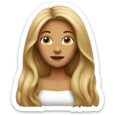 tan lady with long hair  sticker