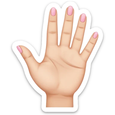 A hand facing forward(✋🏻), but with only the index, middle, and pinky fingers raised. That is, with the thumb and ring finger hidden. sticker