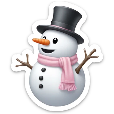 cute light pink snowman sticker