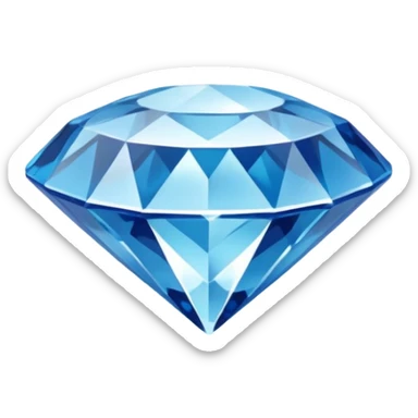 Blue crystalic diamond on the surface of the water sticker