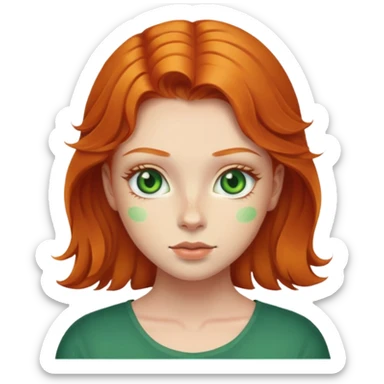 ginger girl with green eyes sticker