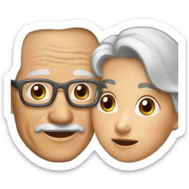 Abuelo y nieta sticker