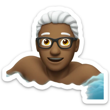 man swimming in lake sticker