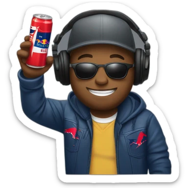 dj drinks redbull sticker