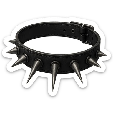spiked choker necklace, emo style, no background sticker
