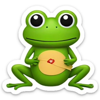 Frog with band aids on belly sticker