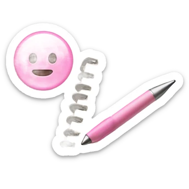 Cream color notebook with a pink to do list on it; image of pen next to notebook. sticker